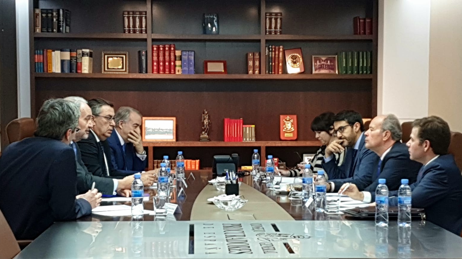 El ministro de Justicia, Juan Carlos Campo, durante su visita a la sede del Consejo General de Procuradores de Espa&ntilde;a (CGPE) 