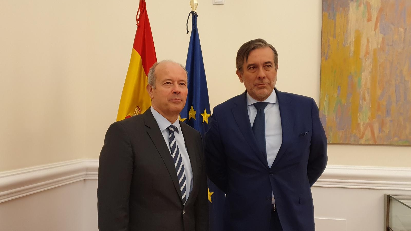 El ministro de Justicia, Juan Carlos Campo, con el consejero de Justicia, Interior y V&iacute;ctimas del Gobierno de la Comunidad de Madrid, Enrique L&oacute;pez 
