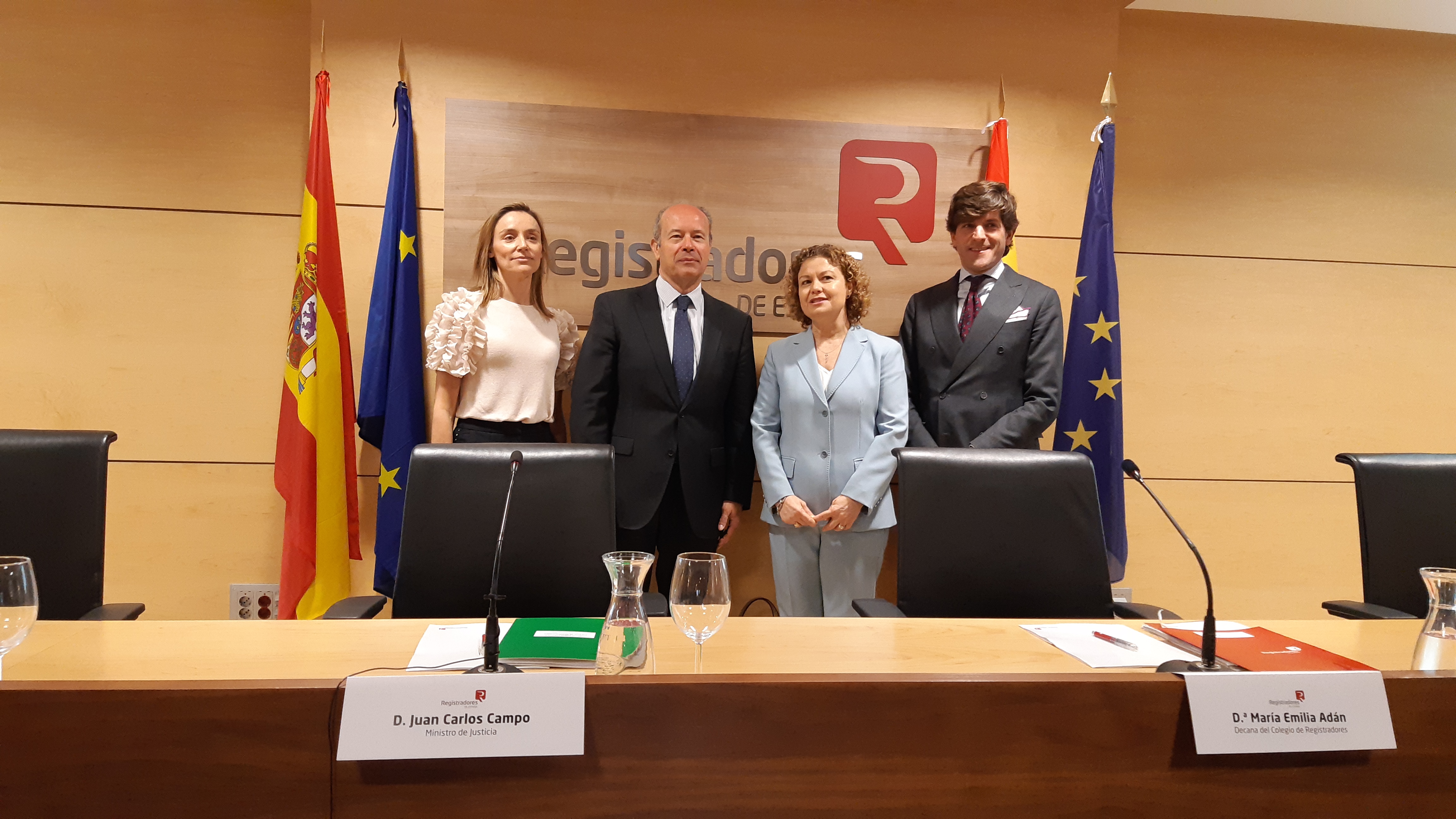 El ministro de Justicia, Juan Carlos Campo, en las jornadas sobre lenguaje jur&iacute;dico organizadas por el Colegio de Registradores