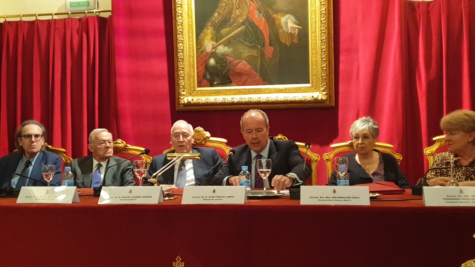El ministro de Justicia, Juan Carlos Campo, durante la inauguraci&oacute;n del 1&ordm; Encuentro de Mujeres Juristas en la Real Academia de Jurisprudencia y Legislaci&oacute;n