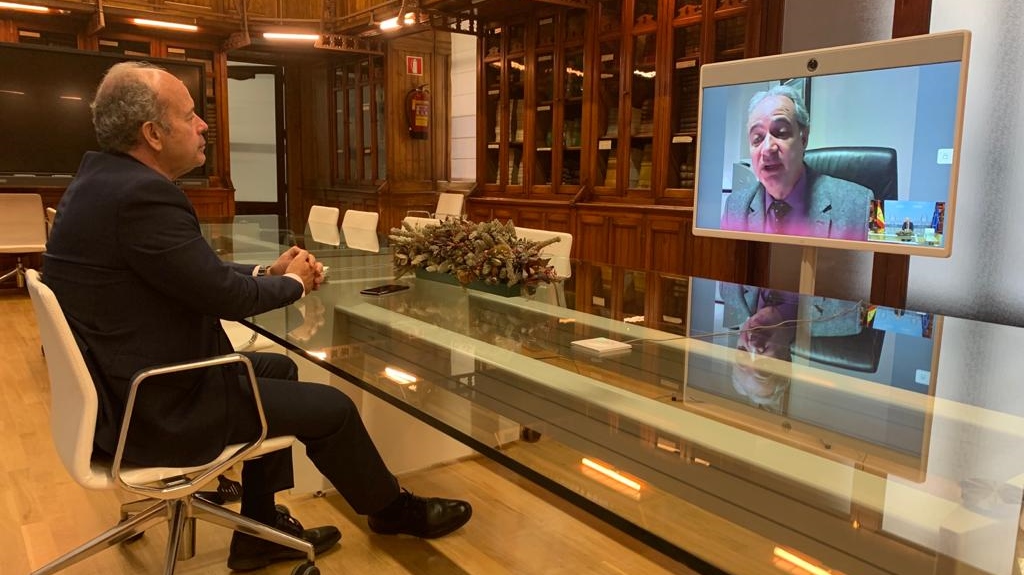 Reuni&oacute;n por videoconferencia con el presidente de los graduados sociales