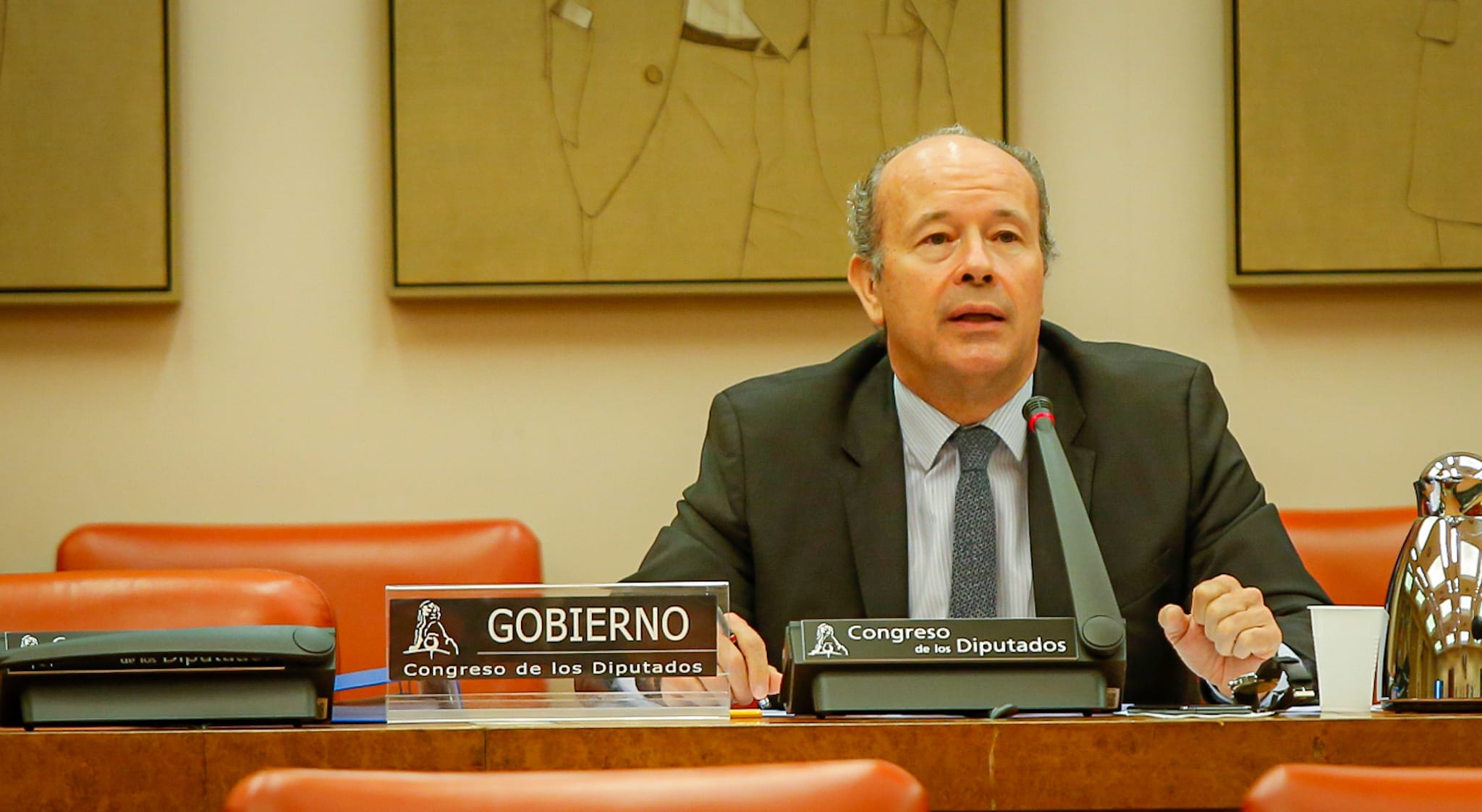 El ministro de Justicia, Juan Carlos Campo, durante su comparecencia en la Comisi&oacute;n de Justicia del Congreso de los Diputados para informar sobre las medidas adoptadas por su departamento para abordar la crisis sanitaria generada por la Covid-19