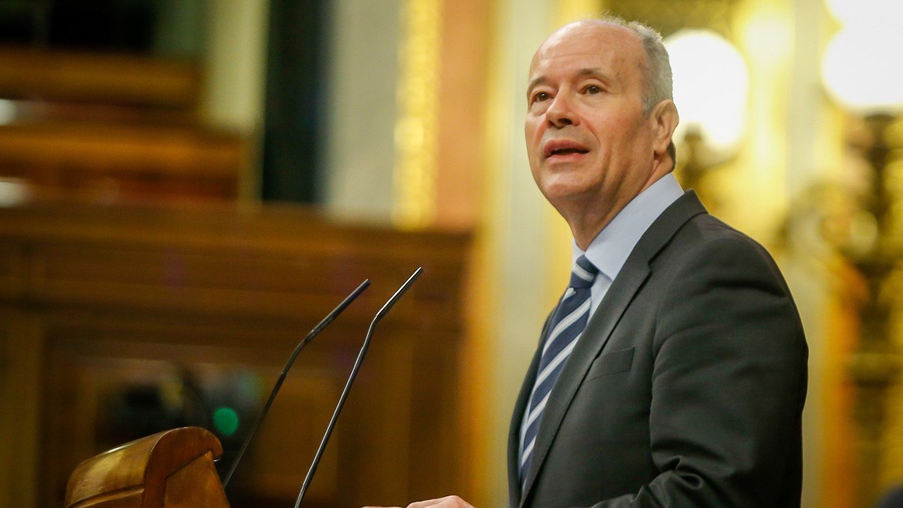 El ministro de Justicia, Juan Carlos Campo, durante su intervenci&oacute;n en el Congreso de los Diputados