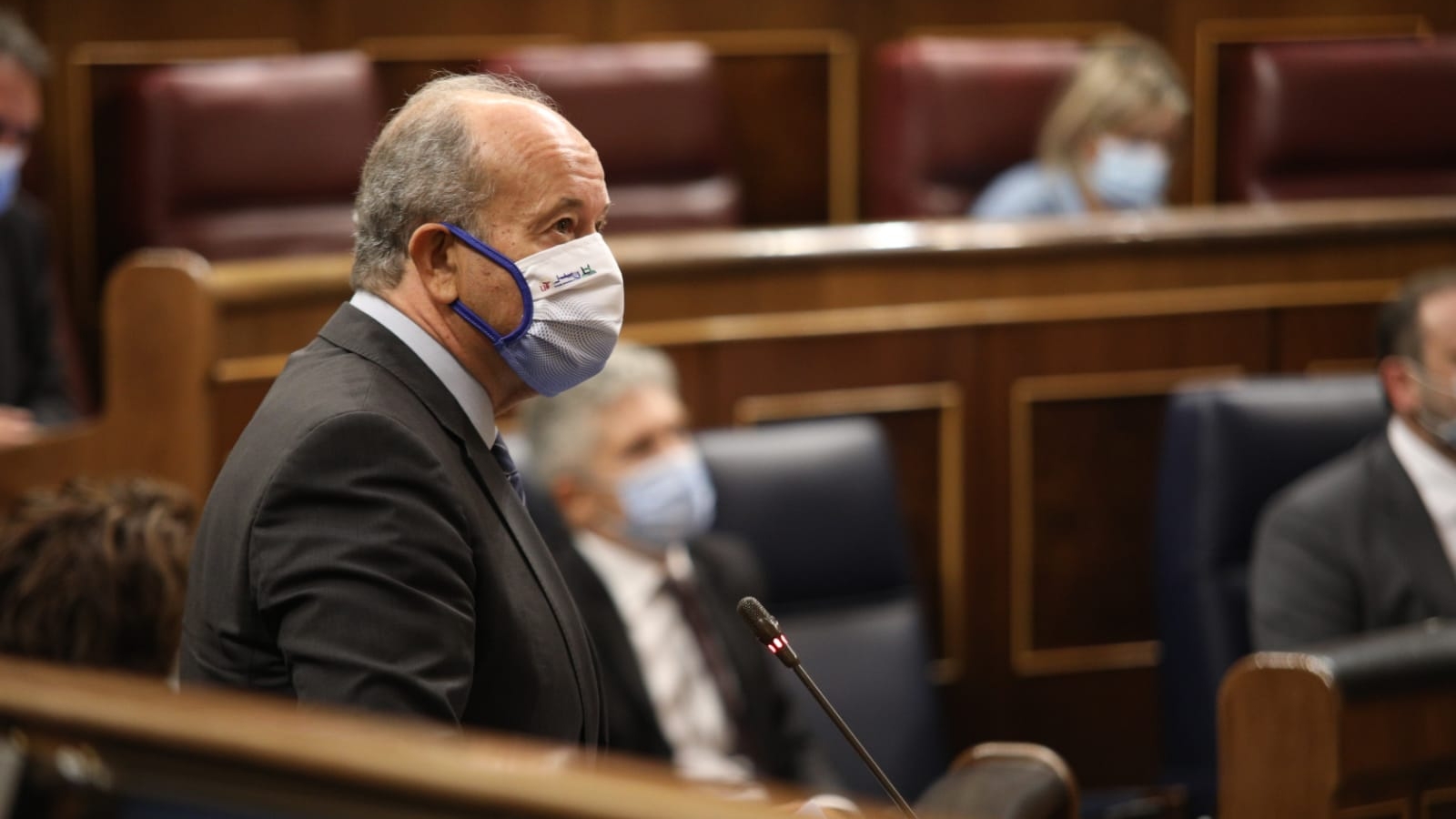 El ministro de Justicia, Juan Carlos Campo, durante su intervenci&oacute;n en la sesi&oacute;n de control en el Congreso de los Diputados