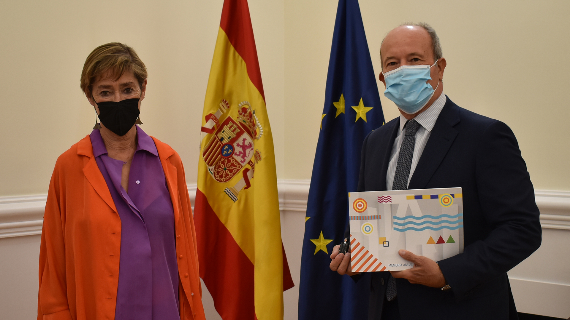 El ministro de Justicia, Juan Carlos Campo, junto con la presidenta del Consejo General de la Abogac&iacute;a, Victoria Ortega Benito. 