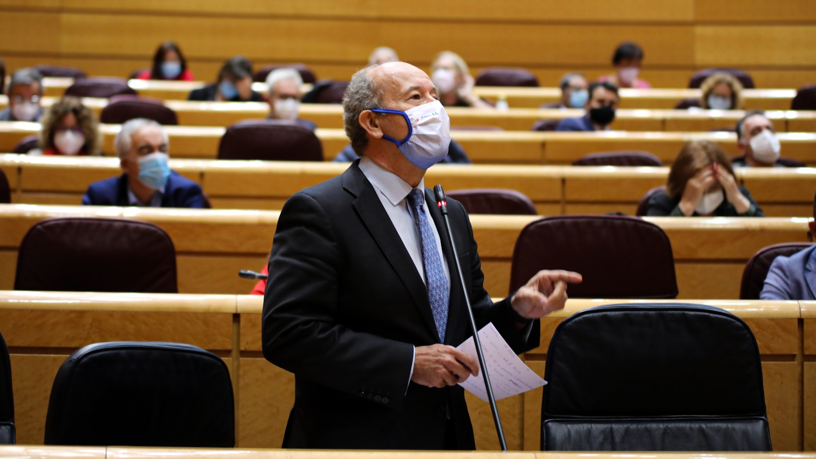 El ministro de Justicia, Juan Carlos Campo, durante su comparecencia en el Senado