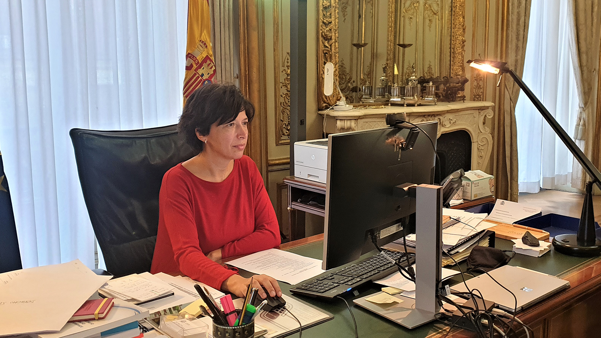 La directora general de Cooperaci&oacute;n Jur&iacute;dica Internacional y Derechos Humanos, Ana Gallego Torres, durante la celebraci&oacute;n de la secci&oacute;n Penal de la V Comisi&oacute;n Mixta de Cooperaci&oacute;n Jur&iacute;dica Internacional