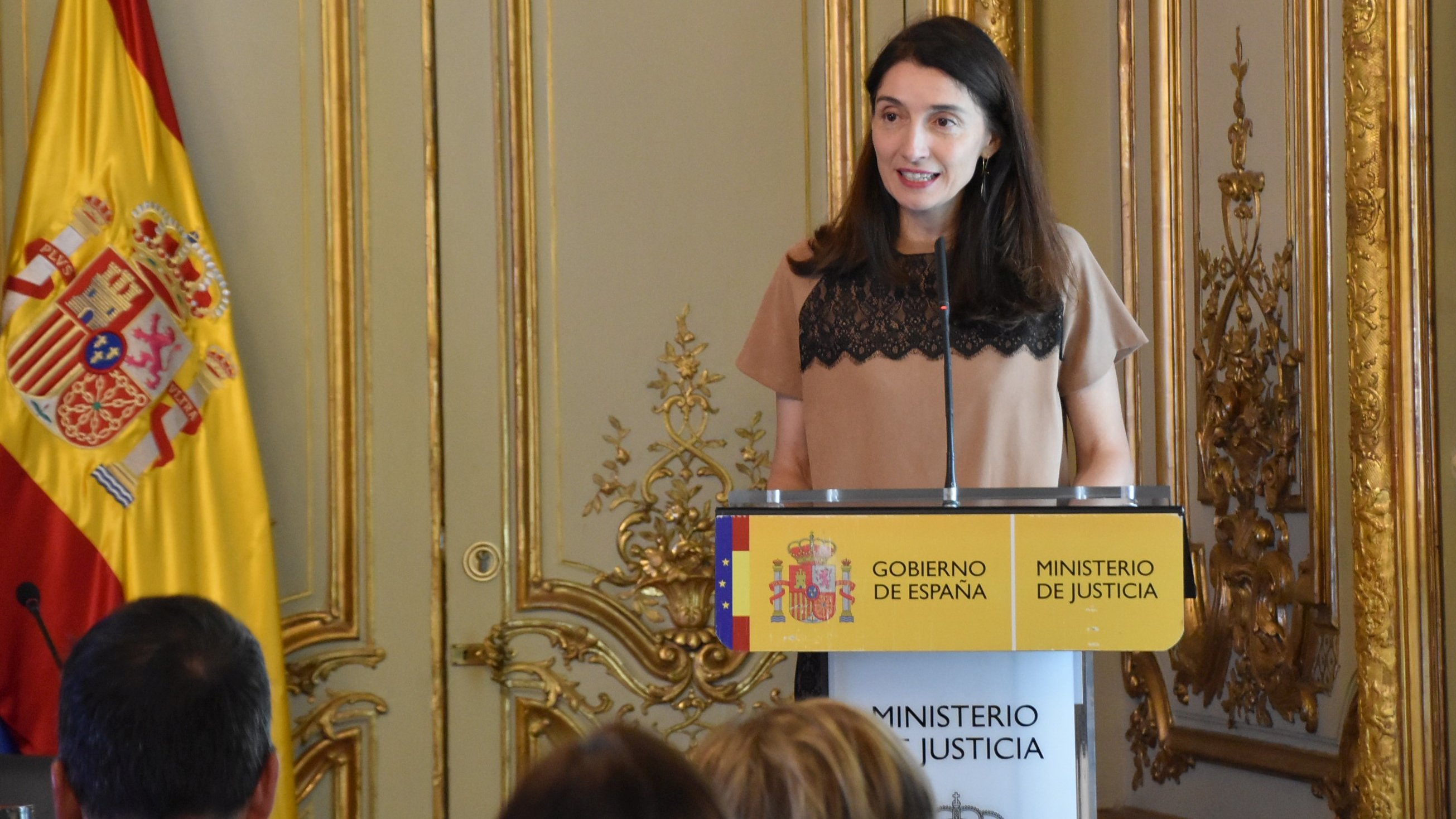 Pilar Llop durante la presentación de la Memoria de Magistrados de Enlace