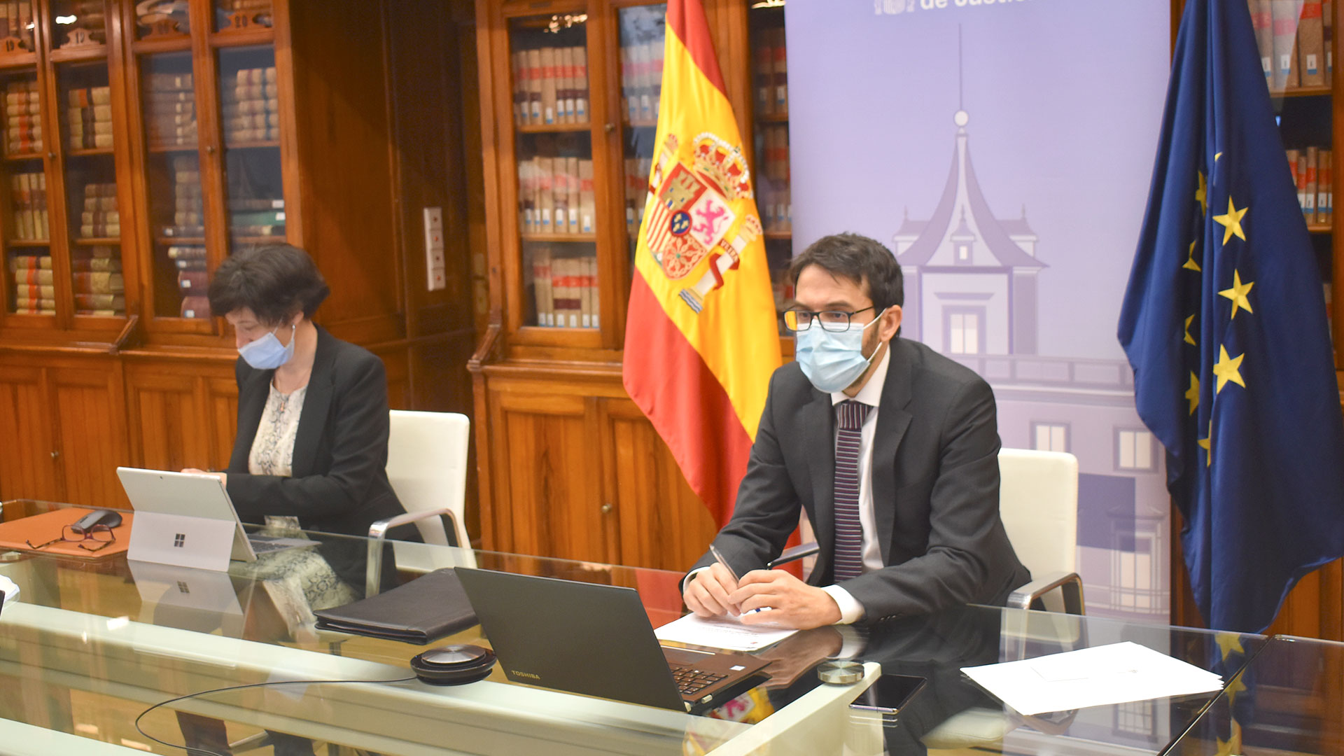 El secretario de Estado de Justicia, Pablo Zapatero, durante la reunión del Consejo de Ministros de Justicia e Interior (JAI)