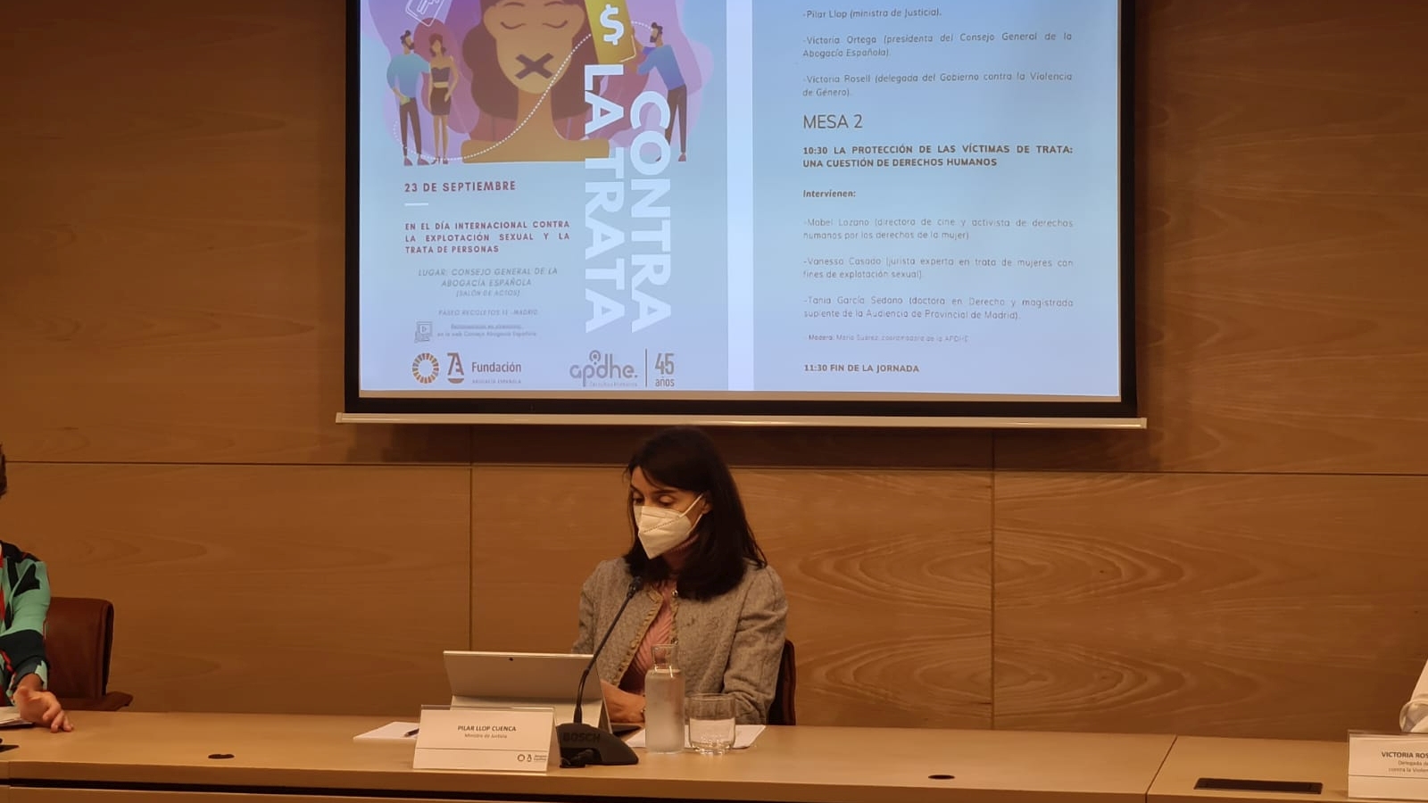 La ministra de Justicia en la jornada “Hacia una protección integral de las víctimas de trata”