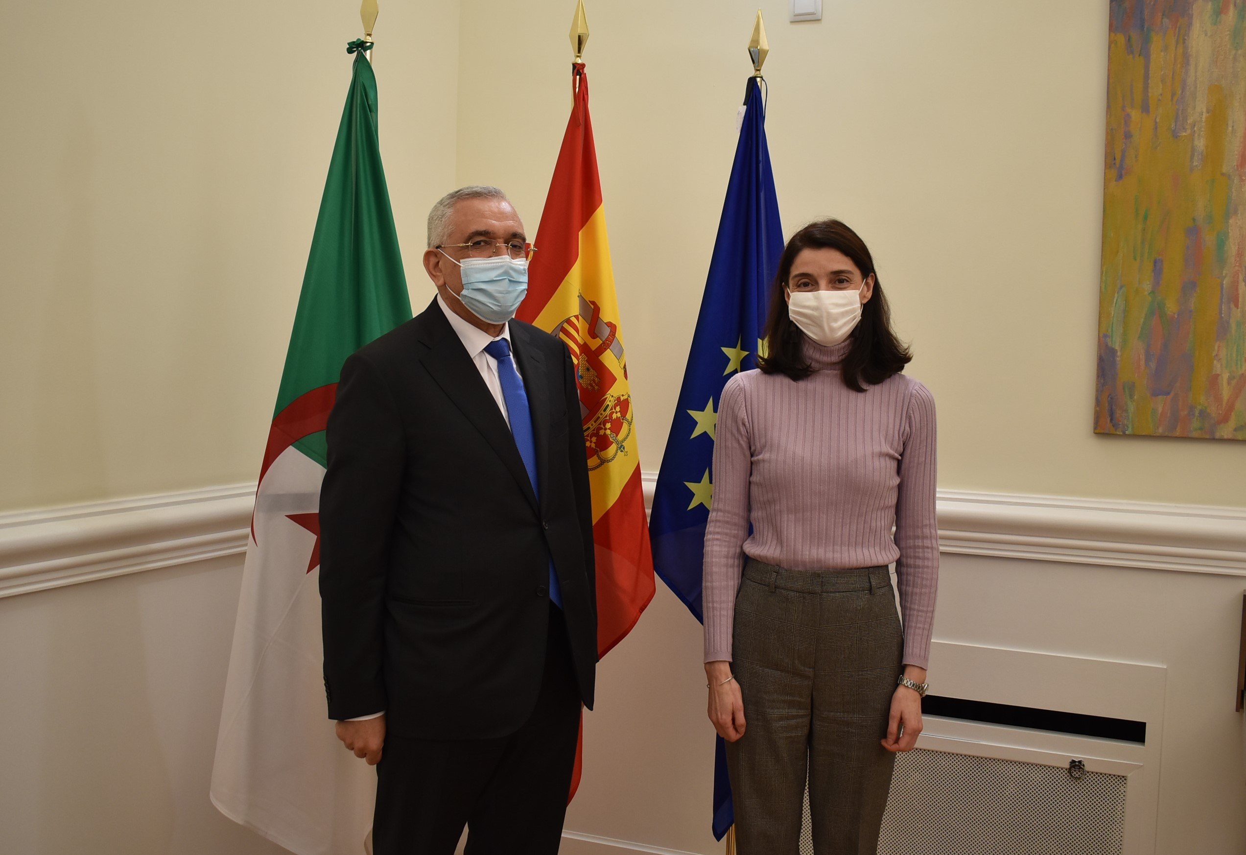 Pilar Llop con el ministro de Justicia de Argelia