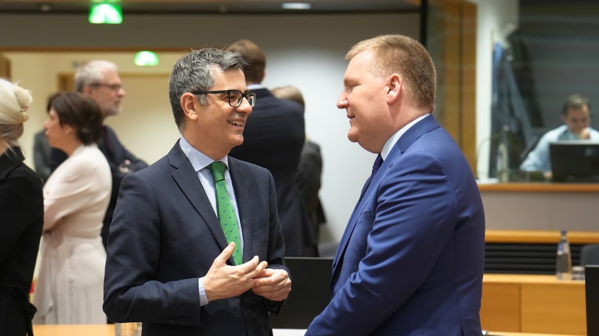 Félix Bolaños en el Consejo JAI de Bruselas