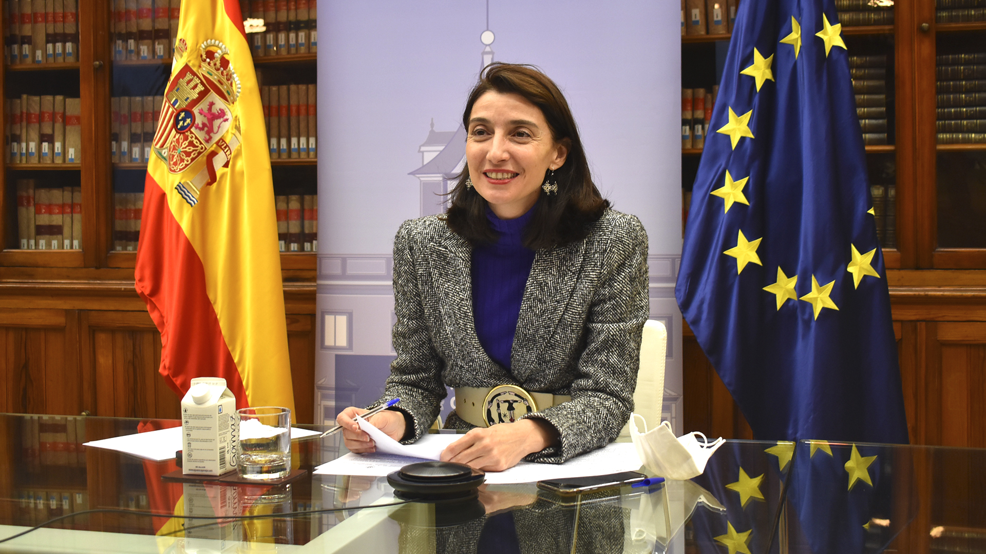 Pilar llop durante el encuentro El Parlamento Europeo una experiencia únicaPilar 