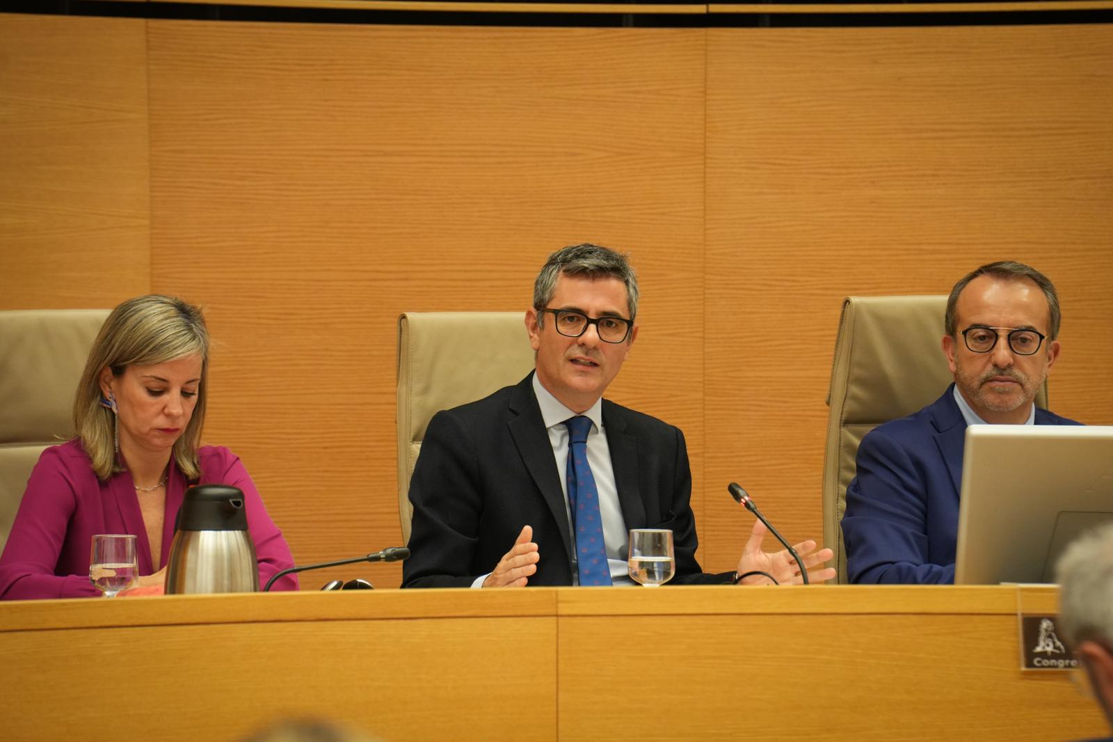 Félix Bolaños en la Comisión de Justicia del Congreso de los Diputados