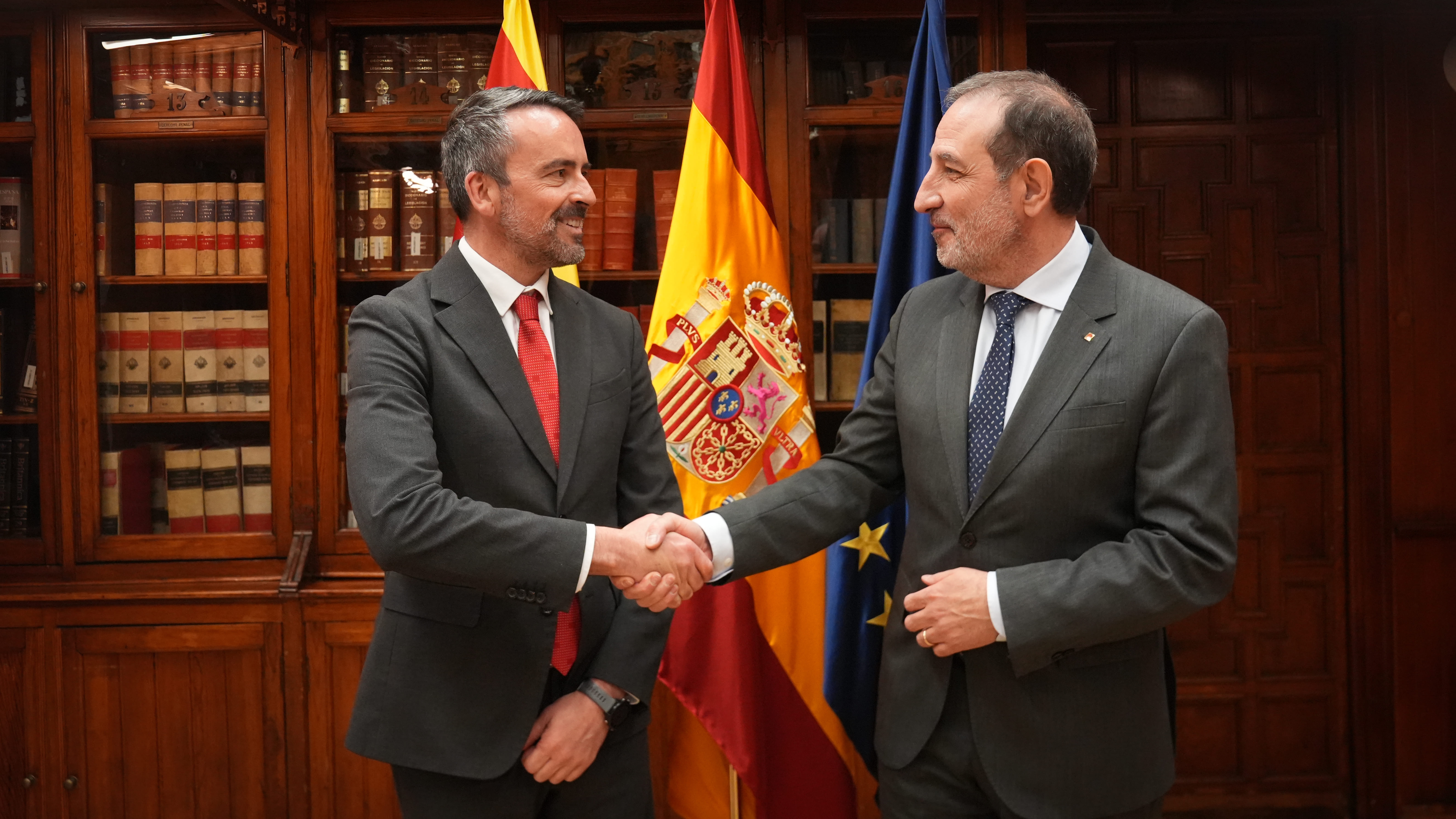 El secretario de Estado de Justicia, Manuel Olmedo, con el conseller de Justícia i Qualitat Democràtica de la Generalitat, Ramon Espadaler