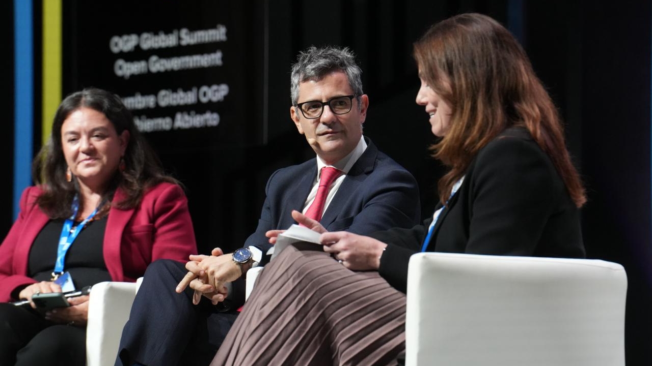 Félix Bolaños durante su participación en la Cumbre Global de Gobierno Abierto 