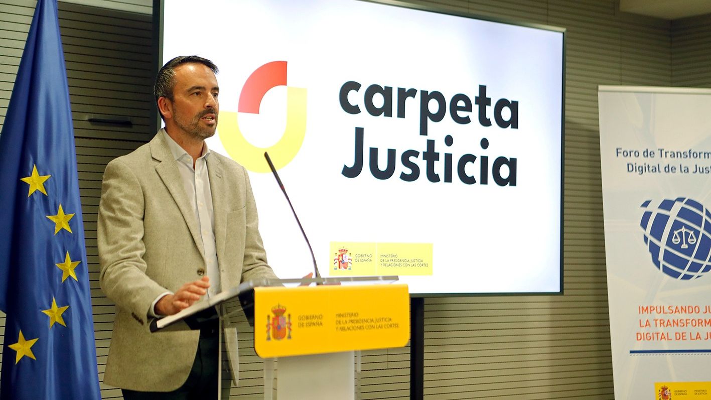 El SEJ, Manuel Olmedo, durante las jornadas de trabajo sobre Carpeta Justicia