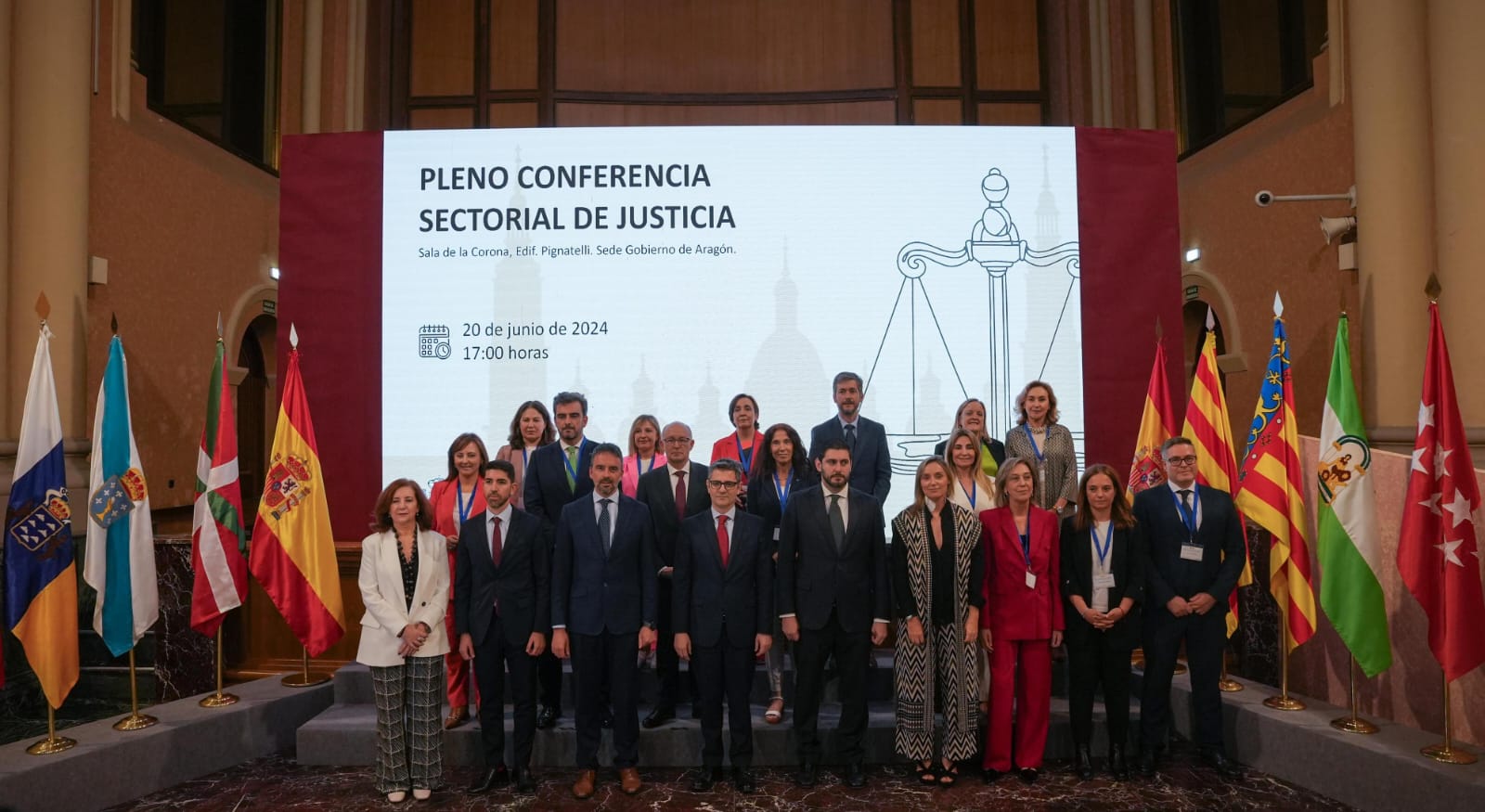 Foto de familia de la Conferencia Sectorial de Administración de Justicia, en Zaragoza