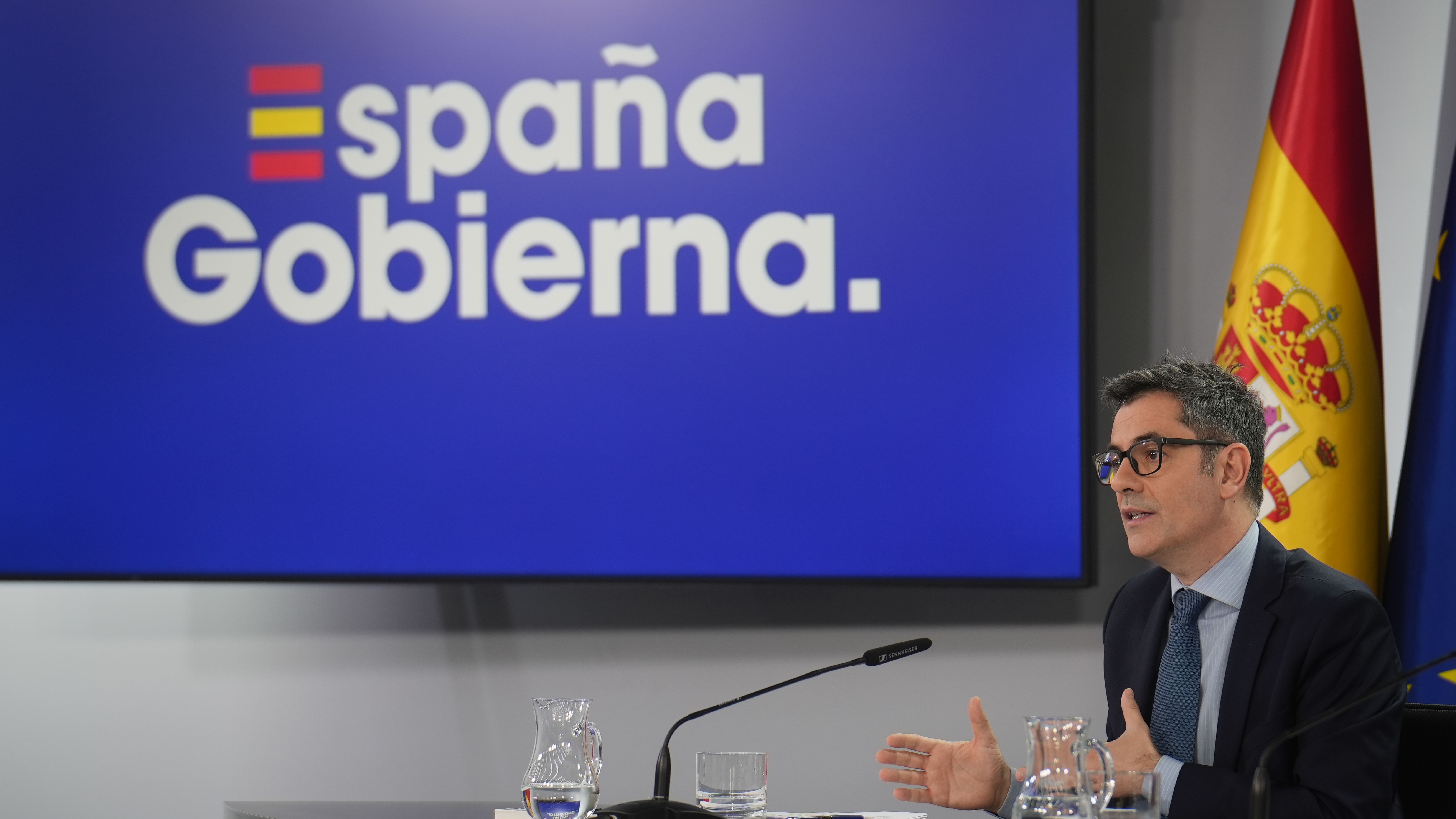 Félix Bolaños durante la rueda de prensa del Consejo de ministros