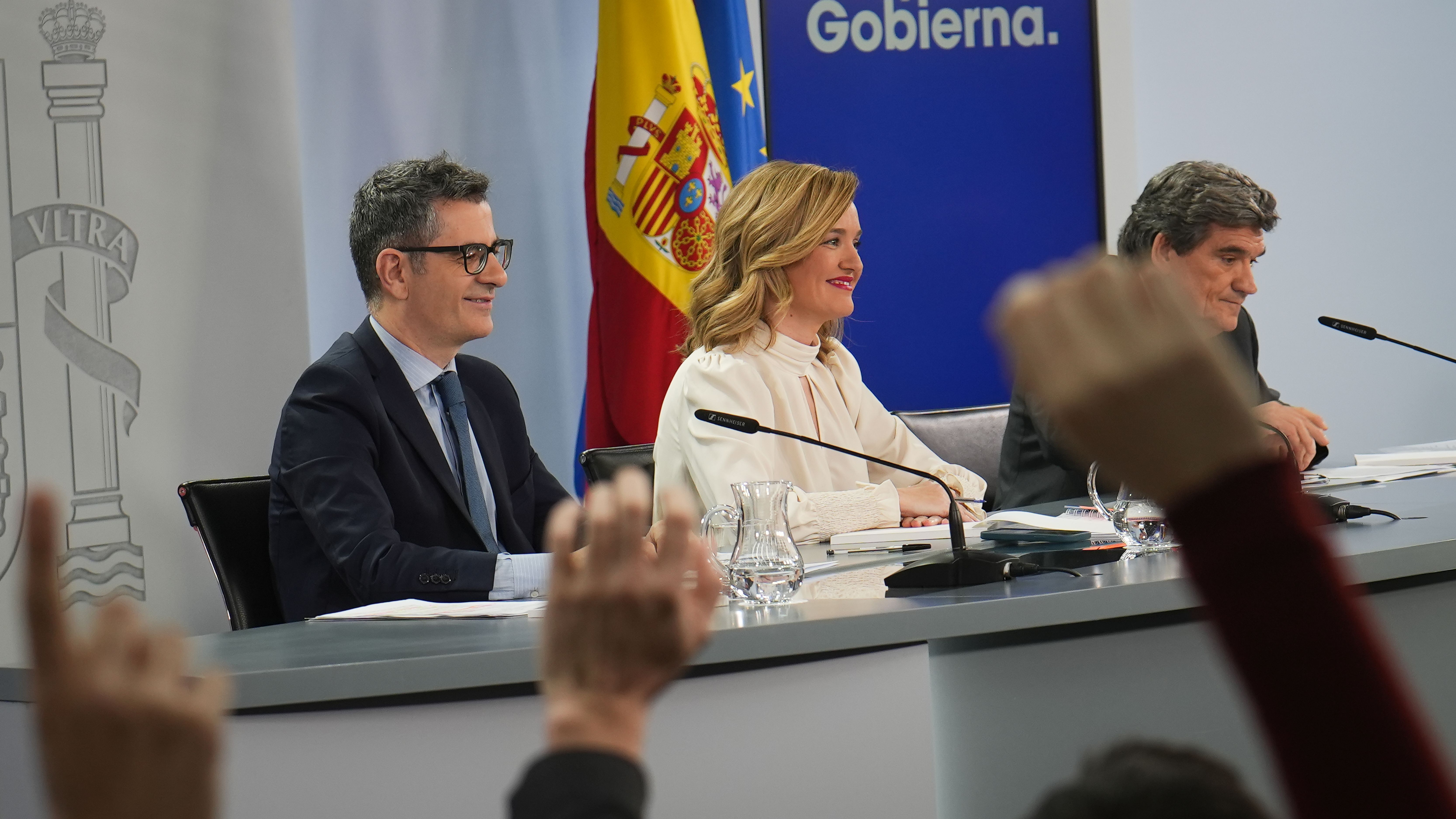 Félix Bolaños durante la rueda de prensa del Consejo de ministros