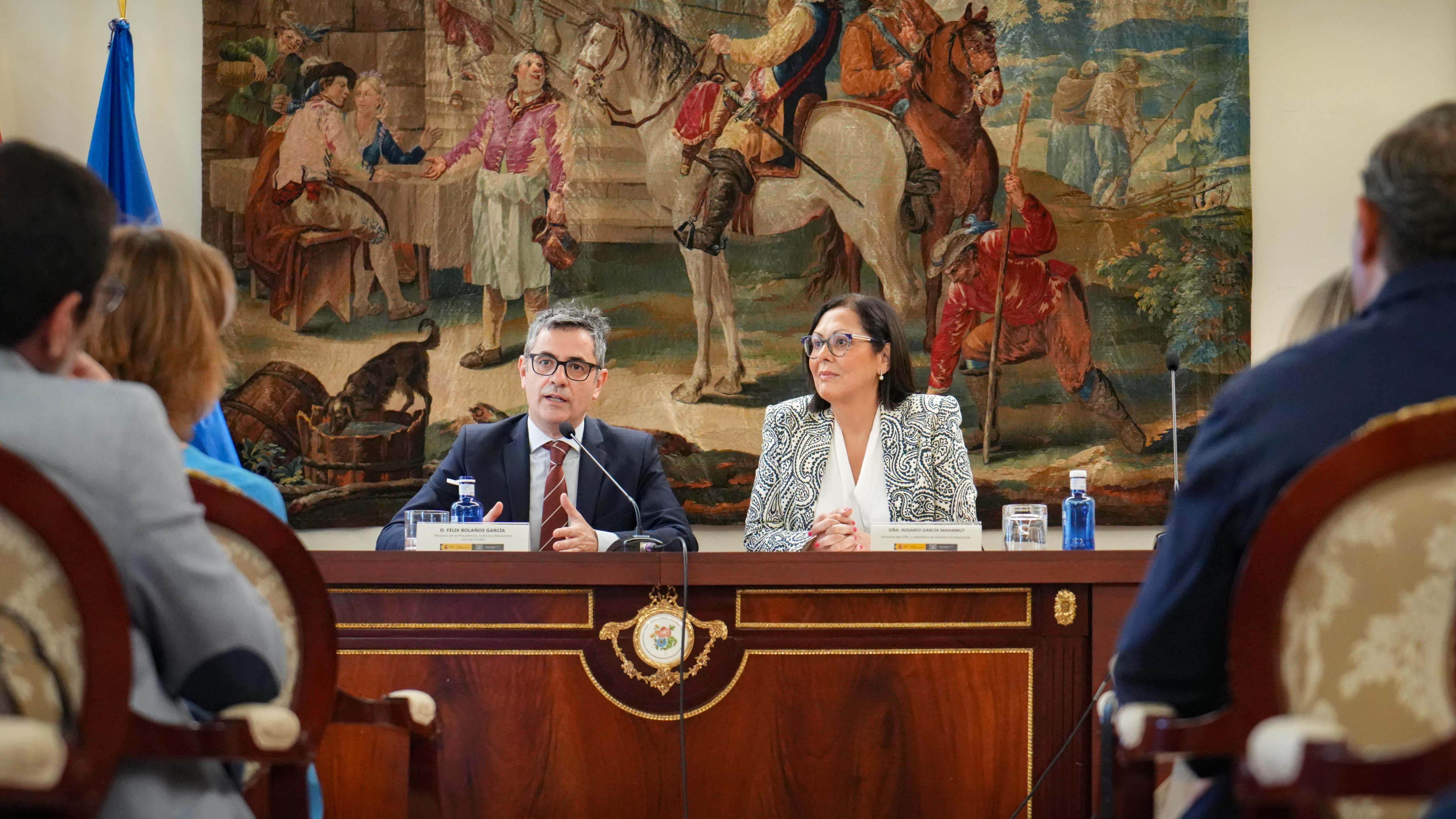 Félix Bolaños durante la jornada “La reforma de la carrera judicial y fiscal: las nuevas propuestas”