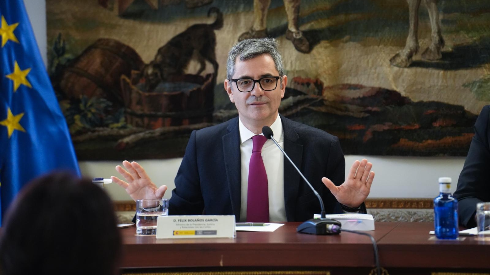 Félix Bolaños, durante la inaguración de la I Jornada de debate sobre la LOECrim