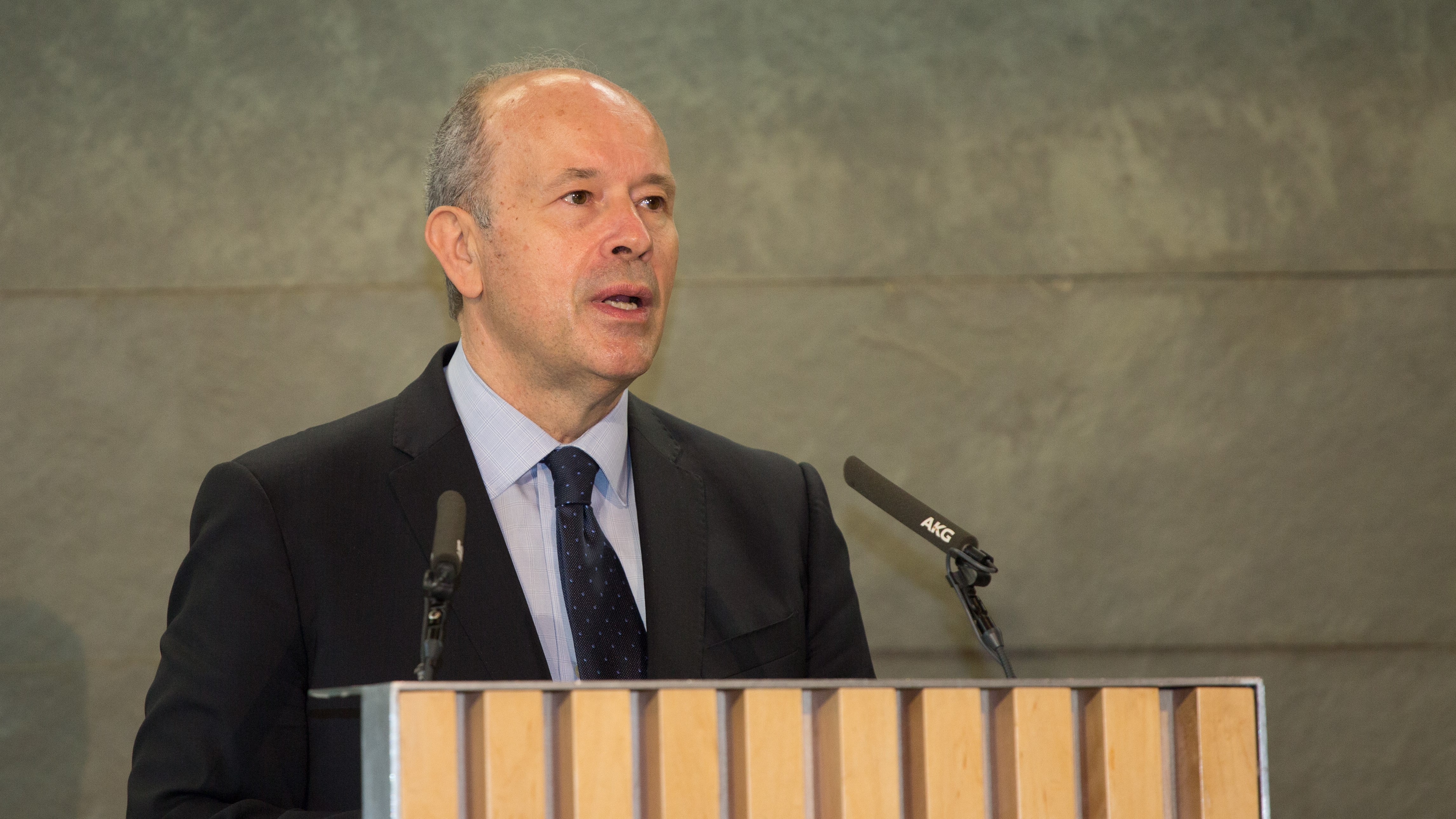 El ministro de Justicia, Juan Carlos Campo, durante su intervención en el acto conmemorativo por el Día Internacional de la Mujer del Consejo General de la Abogacía Española