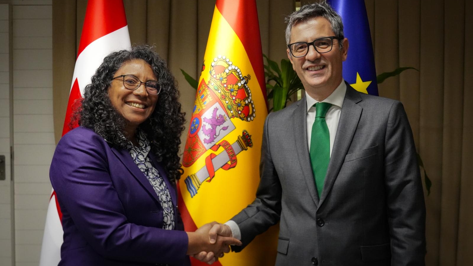 El ministro Bolaños, con la ministra de Justicia de Portugal, Rita Alarcão Júdice