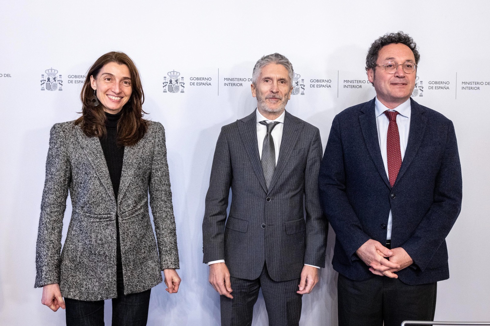 Pilar Llop, con el ministro de Interior, Fernando Grande-Marlaska y el fiscal general del Estado, Álvaro García Ortiz