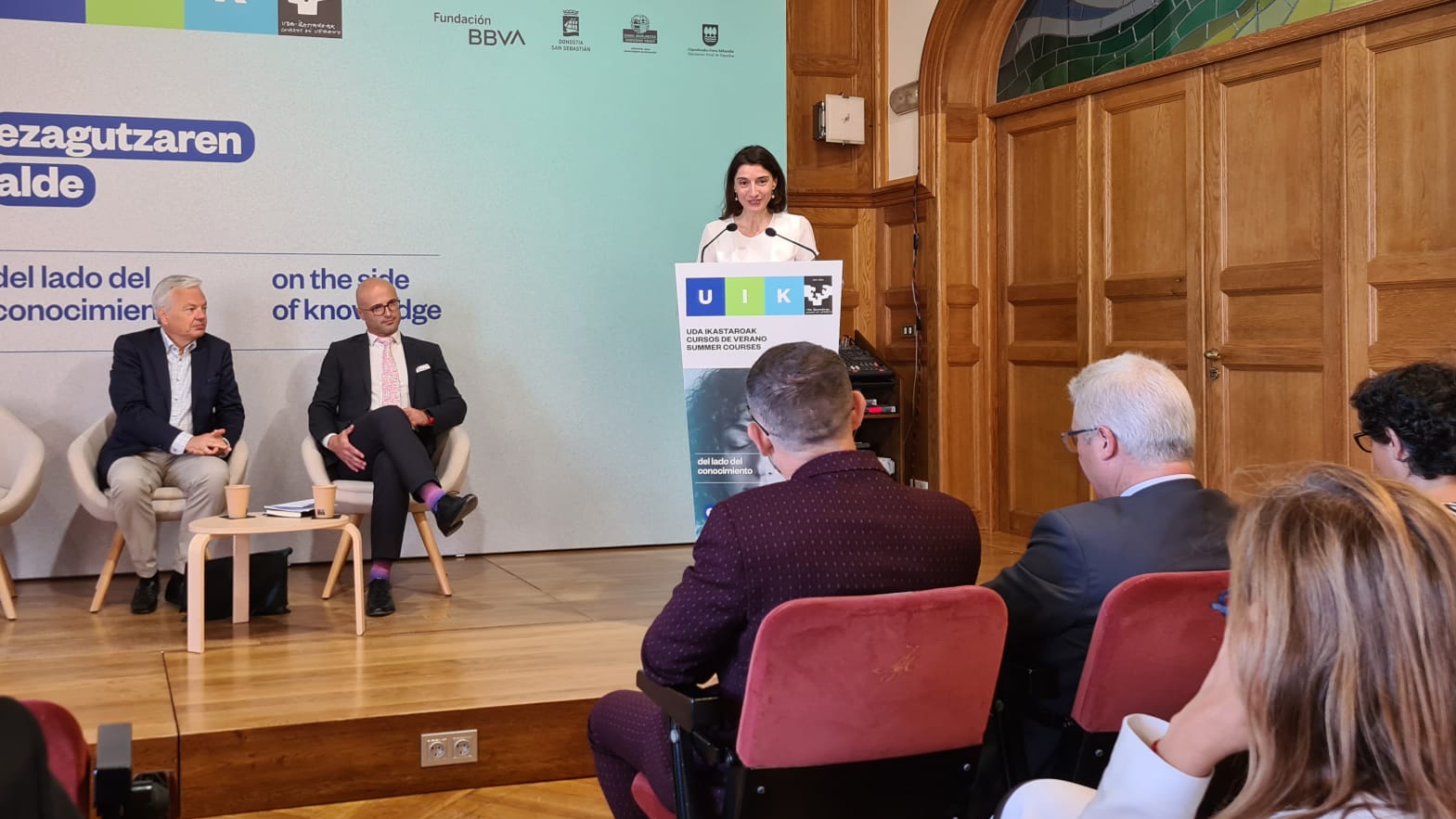 Pilar Llop, durante la inauguración del curso de verano Los Retos Globales de la Unión Europea (UE)