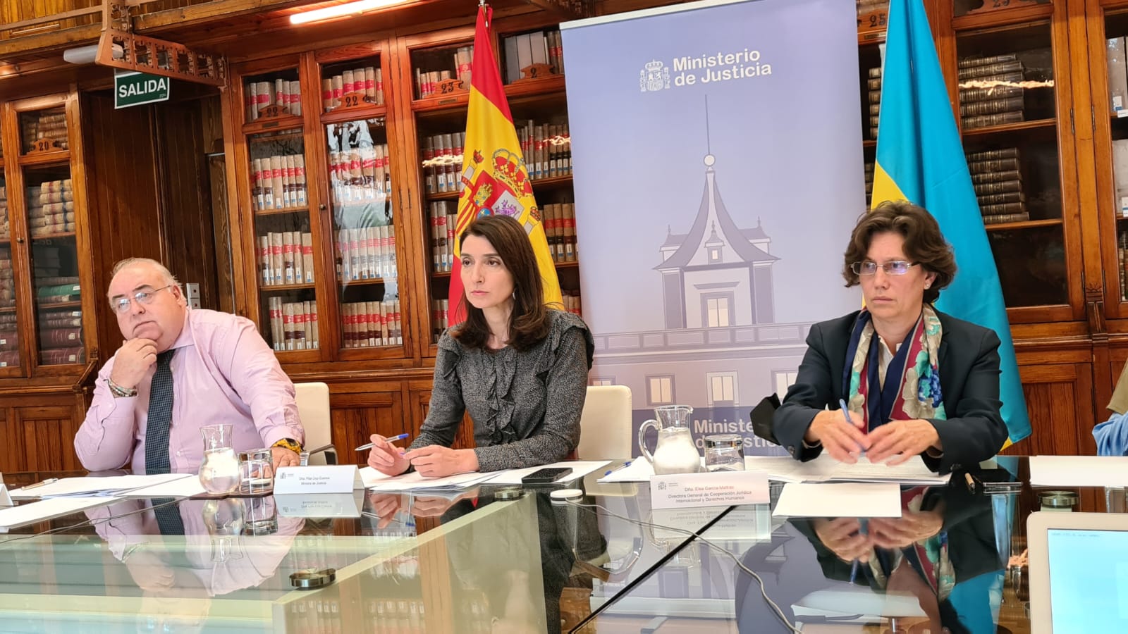 Pilar Llop durante su reunión con representantes de la Justicia de Ucrania