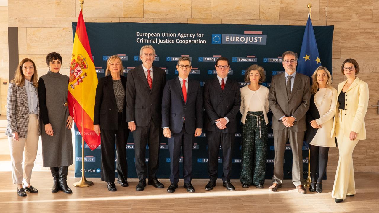 Bolaños durante su visita a la Agencia de la UE para la Cooperación Judicial Penal (Eurojust) 