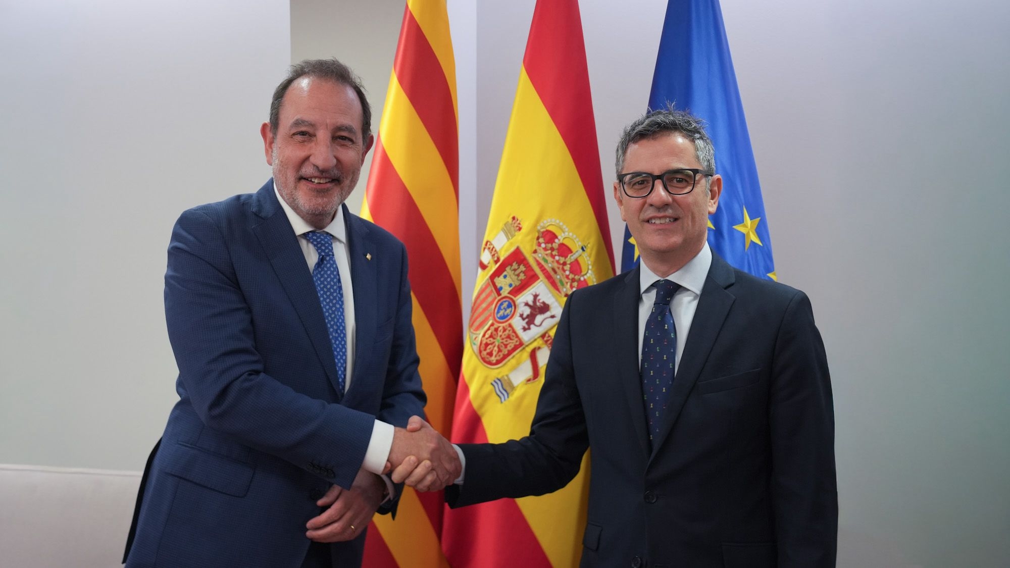 Bolaños se reúne con el conseller de Justícia i Qualitat Democràtica de la Generalitat de Catalunya, Ramon Espadaler