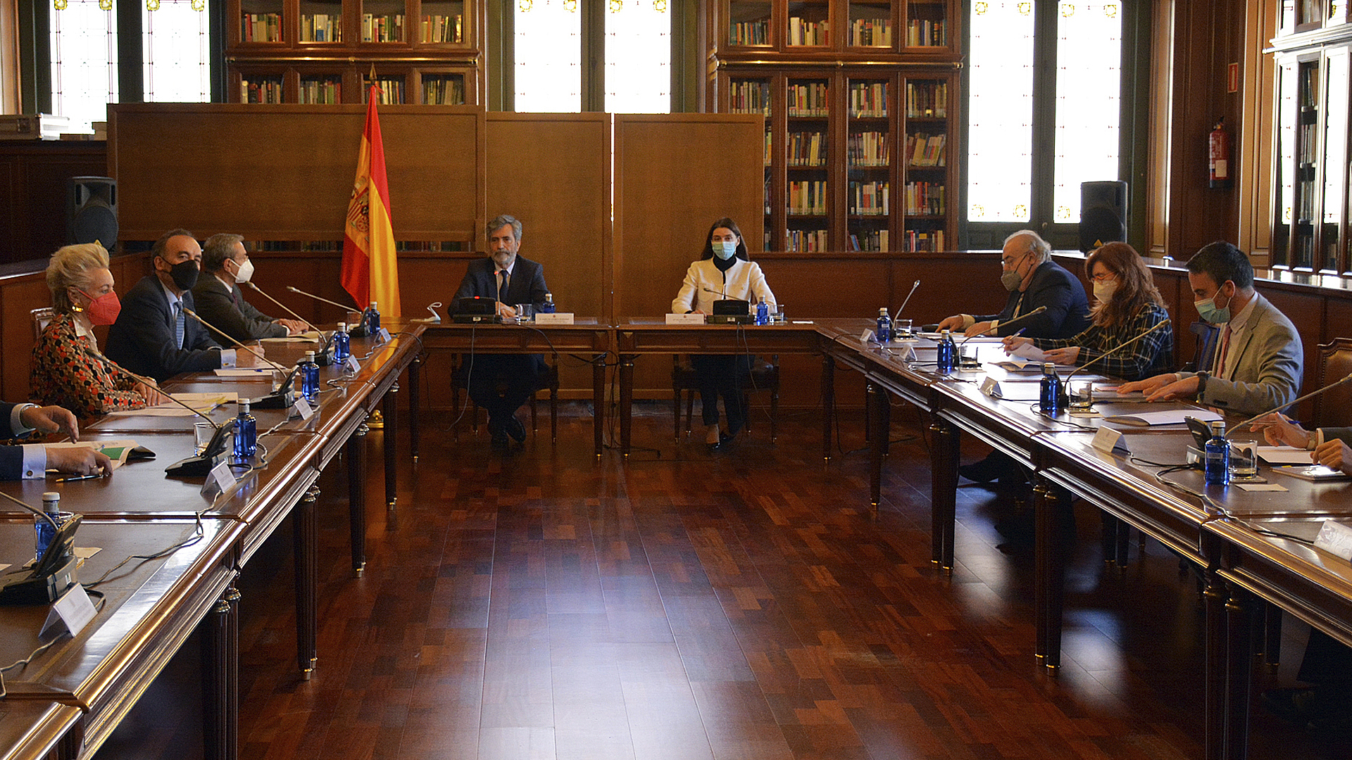 Reunion sala de Gobierno TS y Ministerio de Justicia