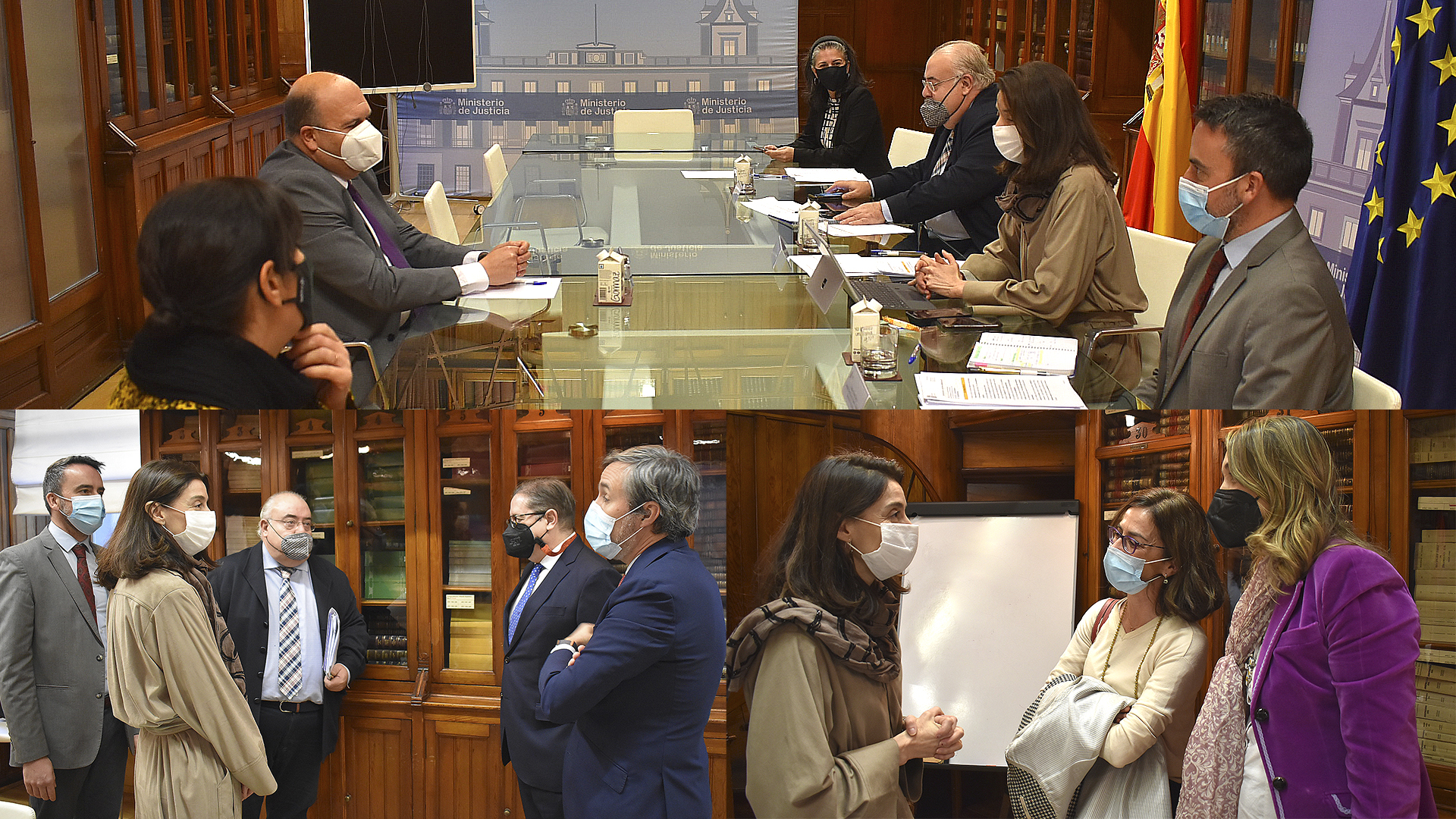 La ministra Llop durante su reunión con asociaciones de magistrados y jueces