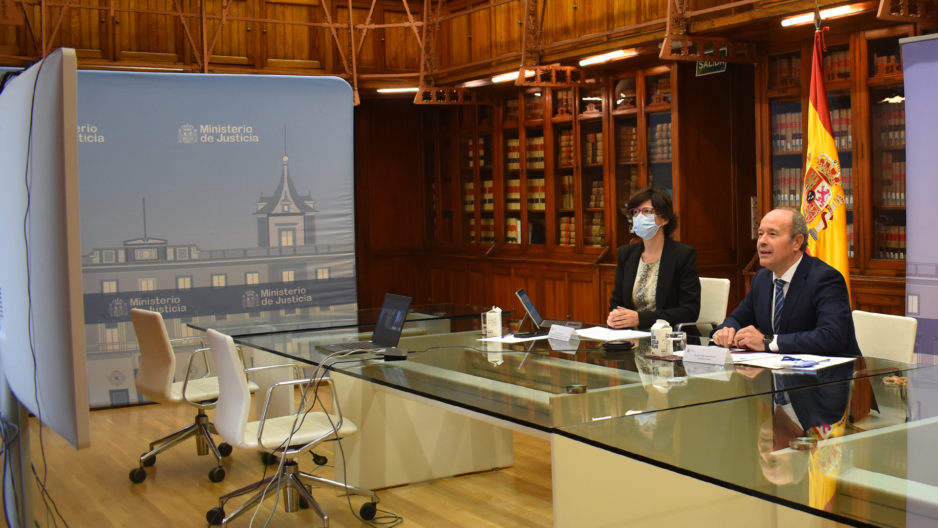Reunión del ministro de Justicia, Juan Carlos Campo, con la ministra de Justicia de Albania, Etilda Gjonaj