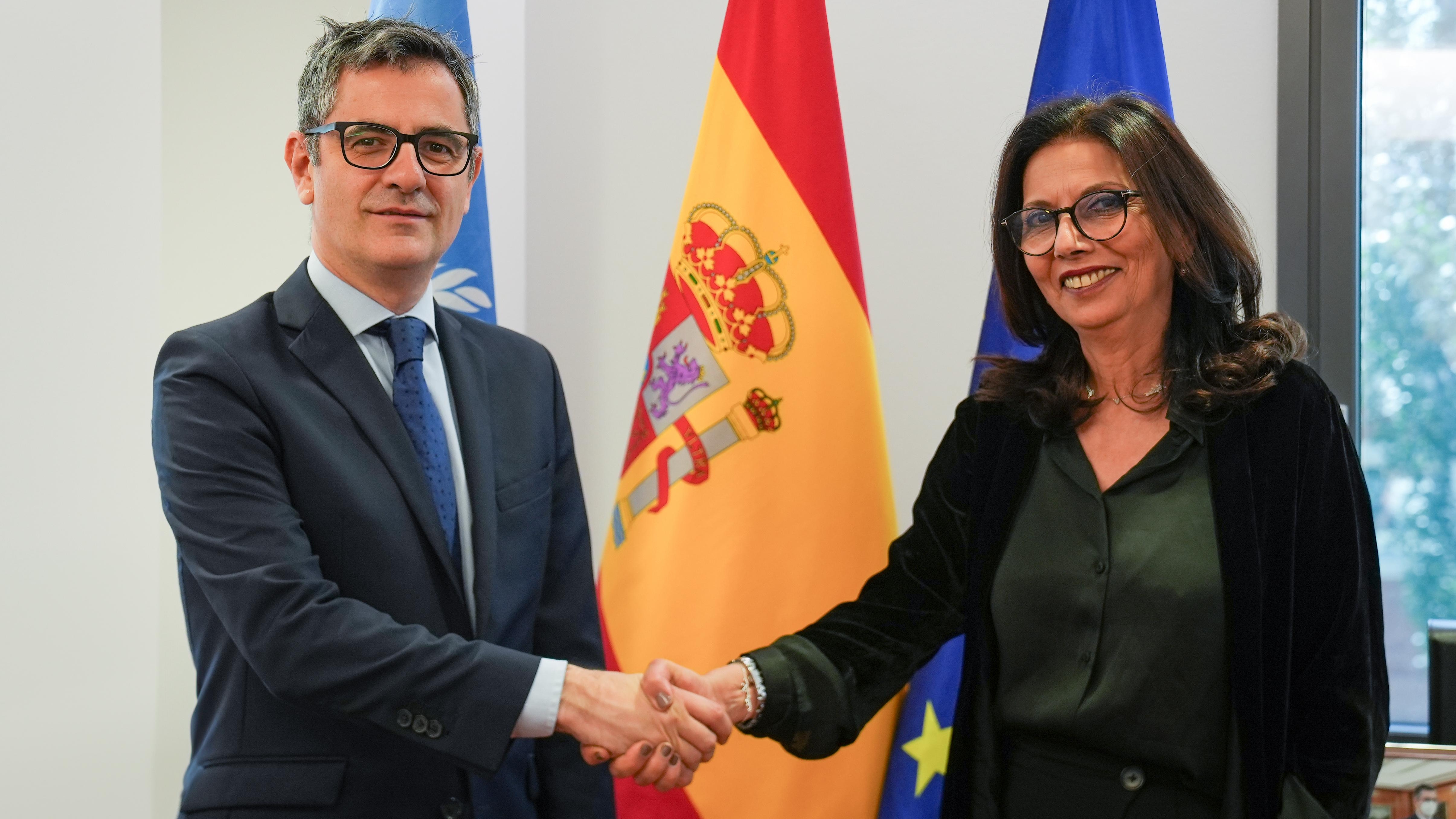 Bolaños con la representante de la ONU sobre la violencia contra los niños, Najat Maalla