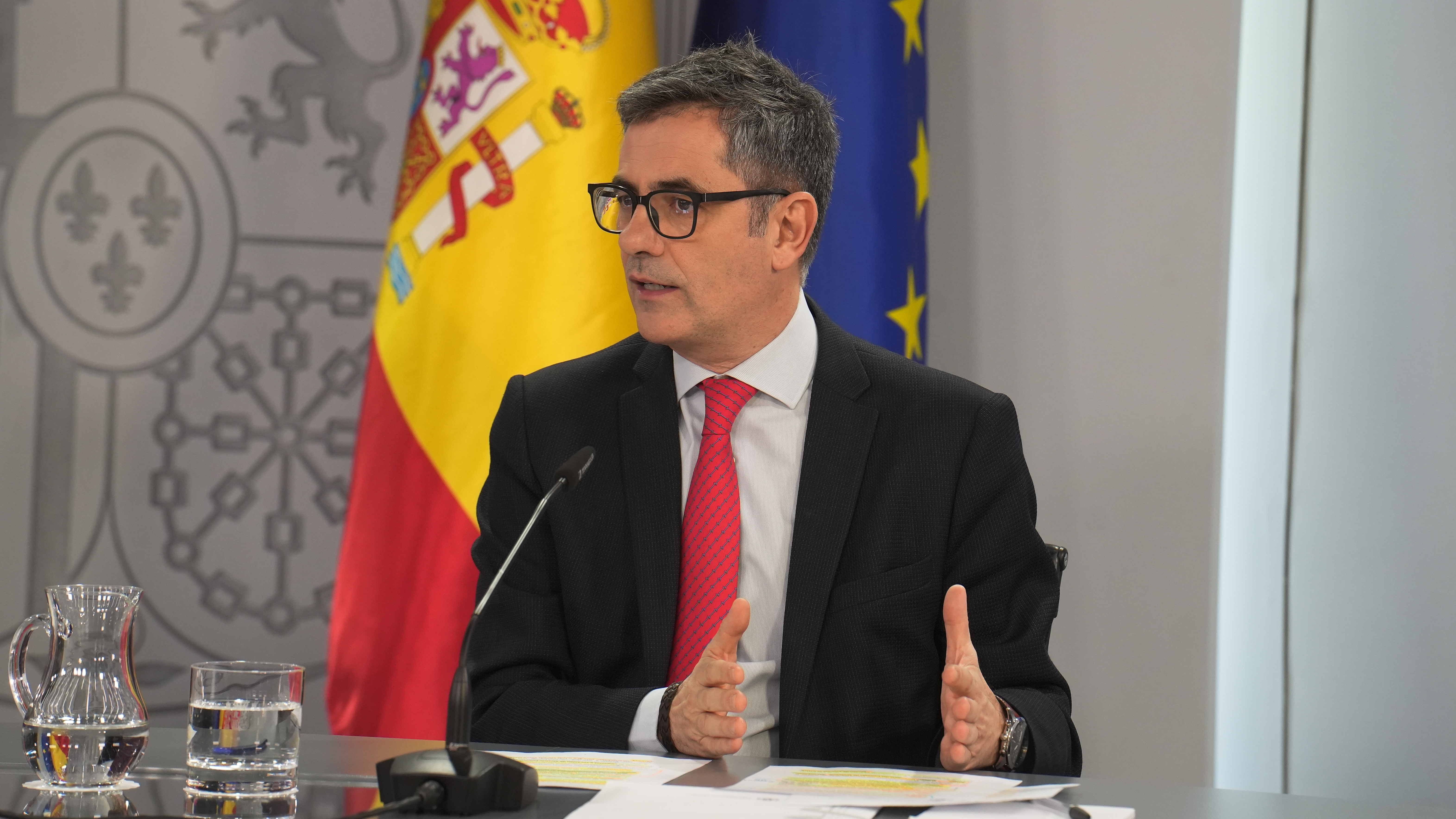 Félix Bolaños, durante la rueda de prensa tras el Consejo de Ministros