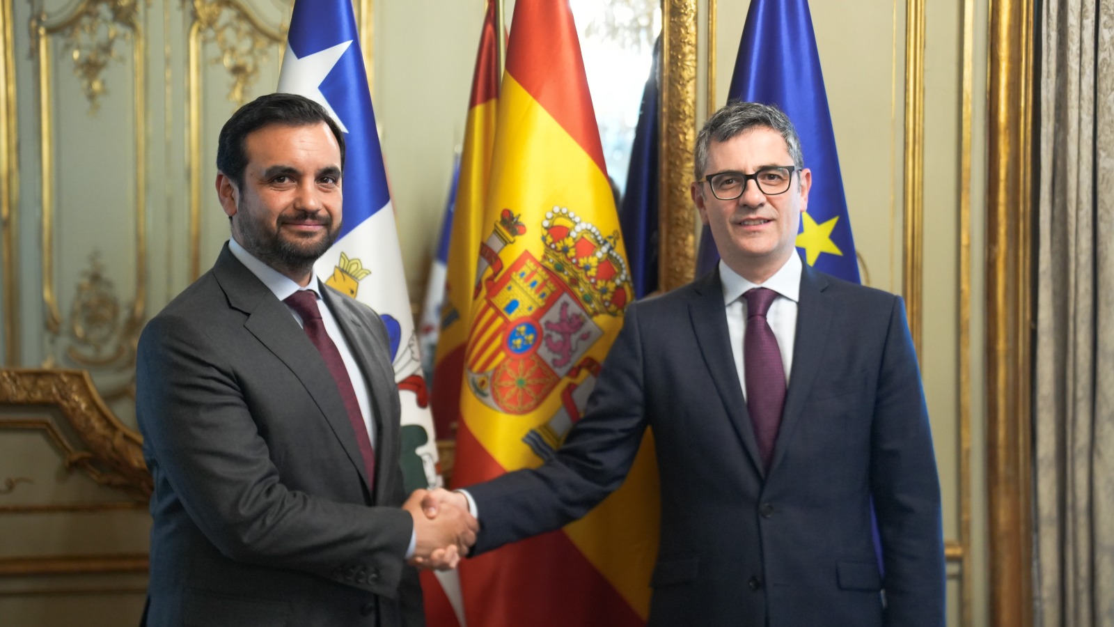 Bolaños con el ministro de Justicia y Derechos Humanos de Chile, Jaime Gajardo