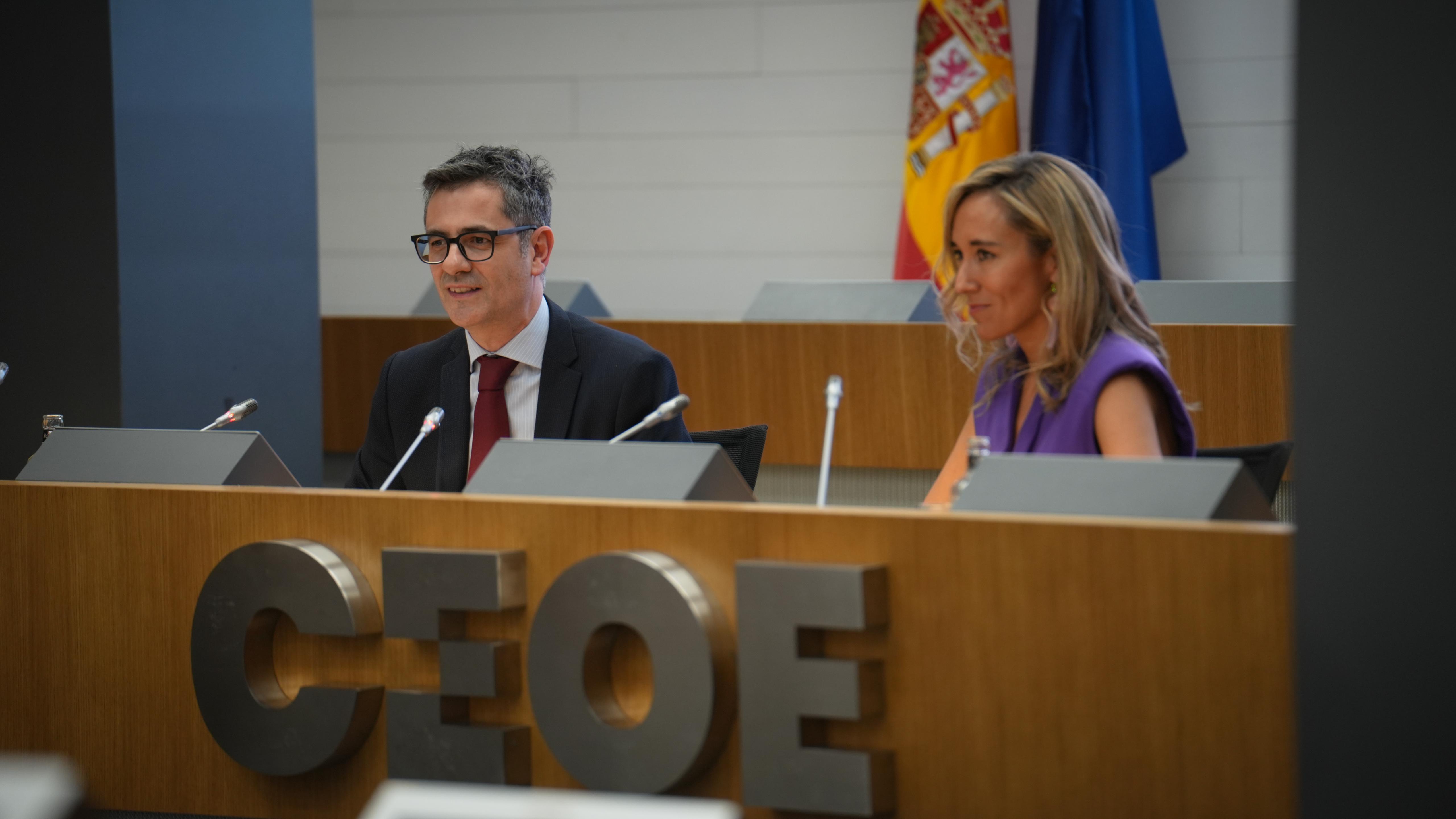 Félix Bolaños durante la presentación del libro 'De la cultura del litigio a la cultura del acuerdo'