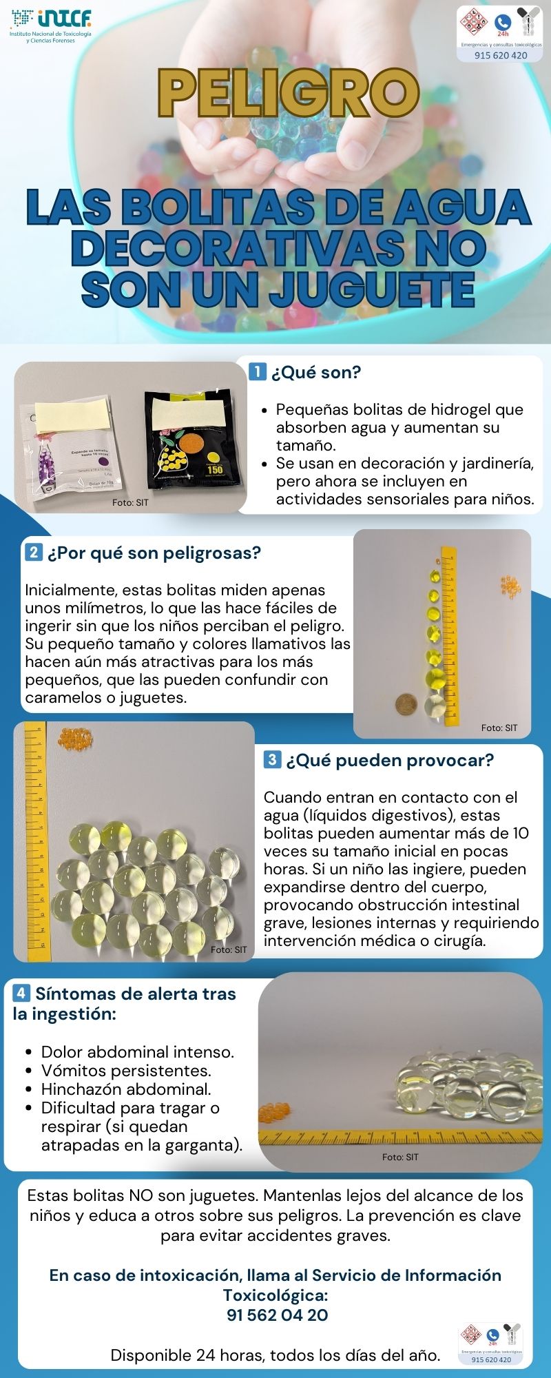 Peligo de las bolitas de hidrogel